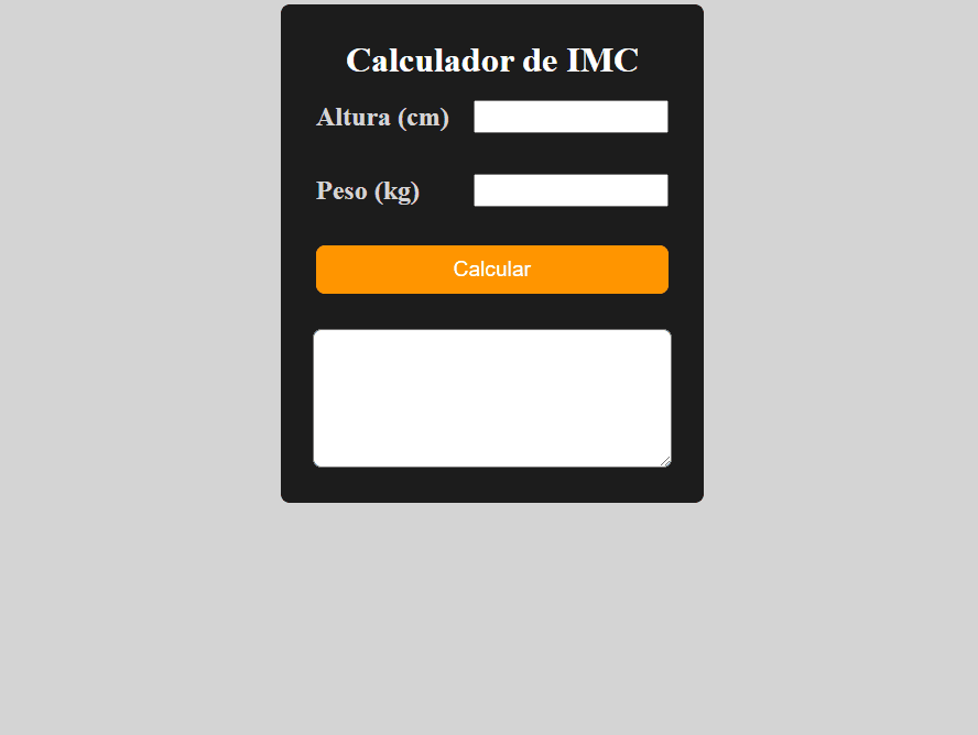Foto de um site sobre calcular imc
