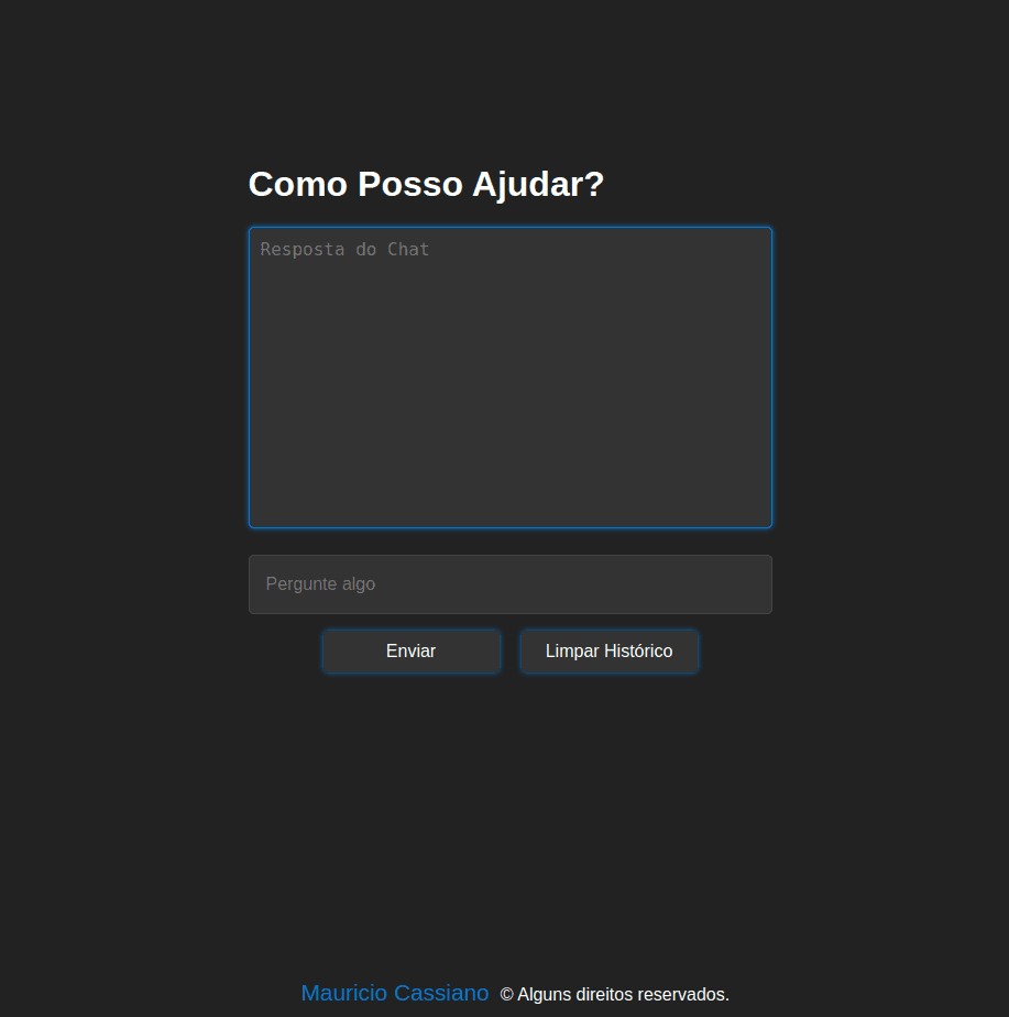 Imagem de um site baseado no chatGpt, faça uma pergunta e ele responde.