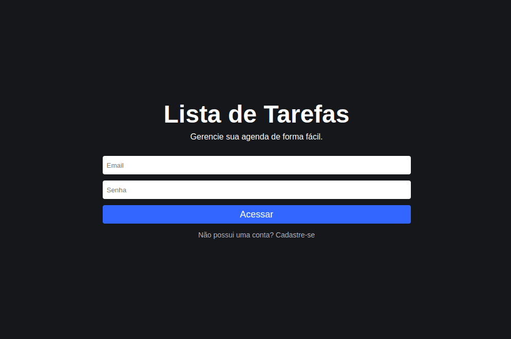 Imagem de um site que cria listas de tarefas